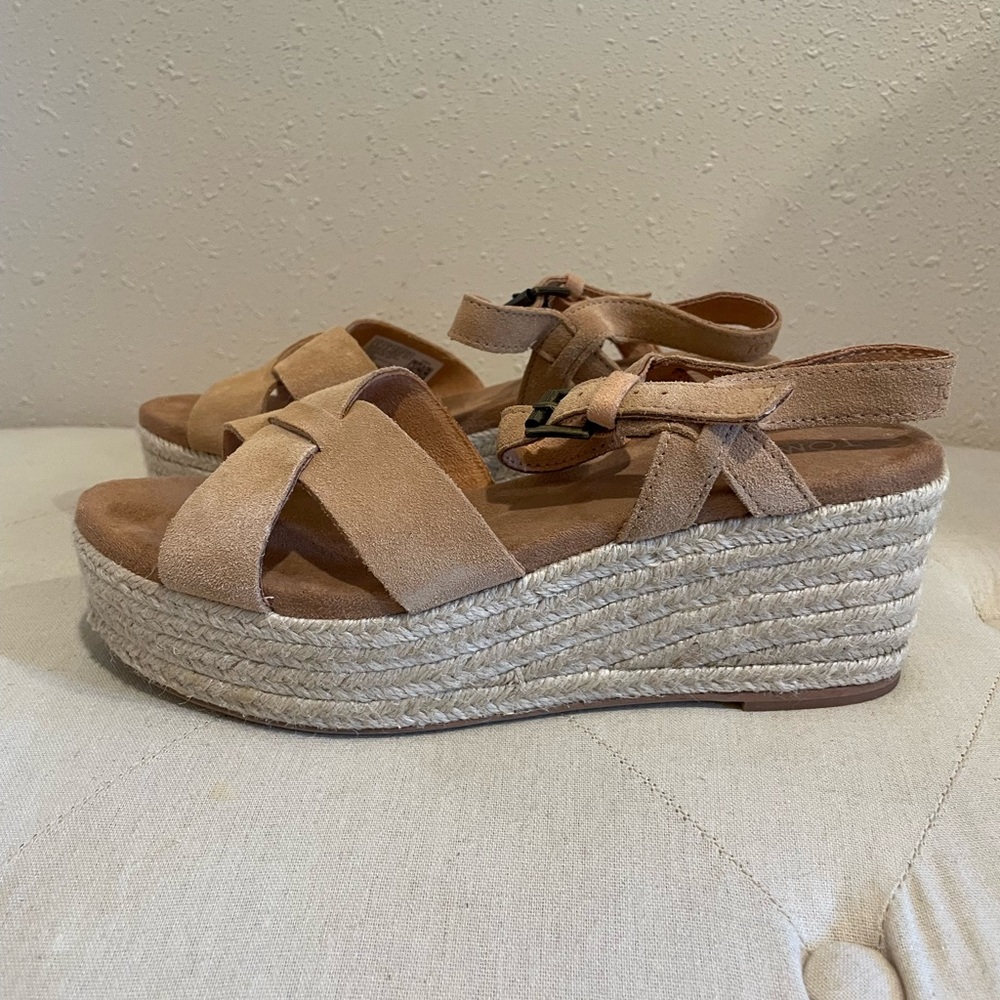 Toms Suede Platform Wedge Sandals - Picture 10 of 16